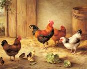 Chickens In A Barnyard - 埃德加·亨特